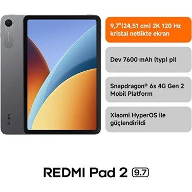 Redmi Pad 2 - 128 GB ( 9.7 İnç ) – Diğer – Diğer Tabletler ürün görseli