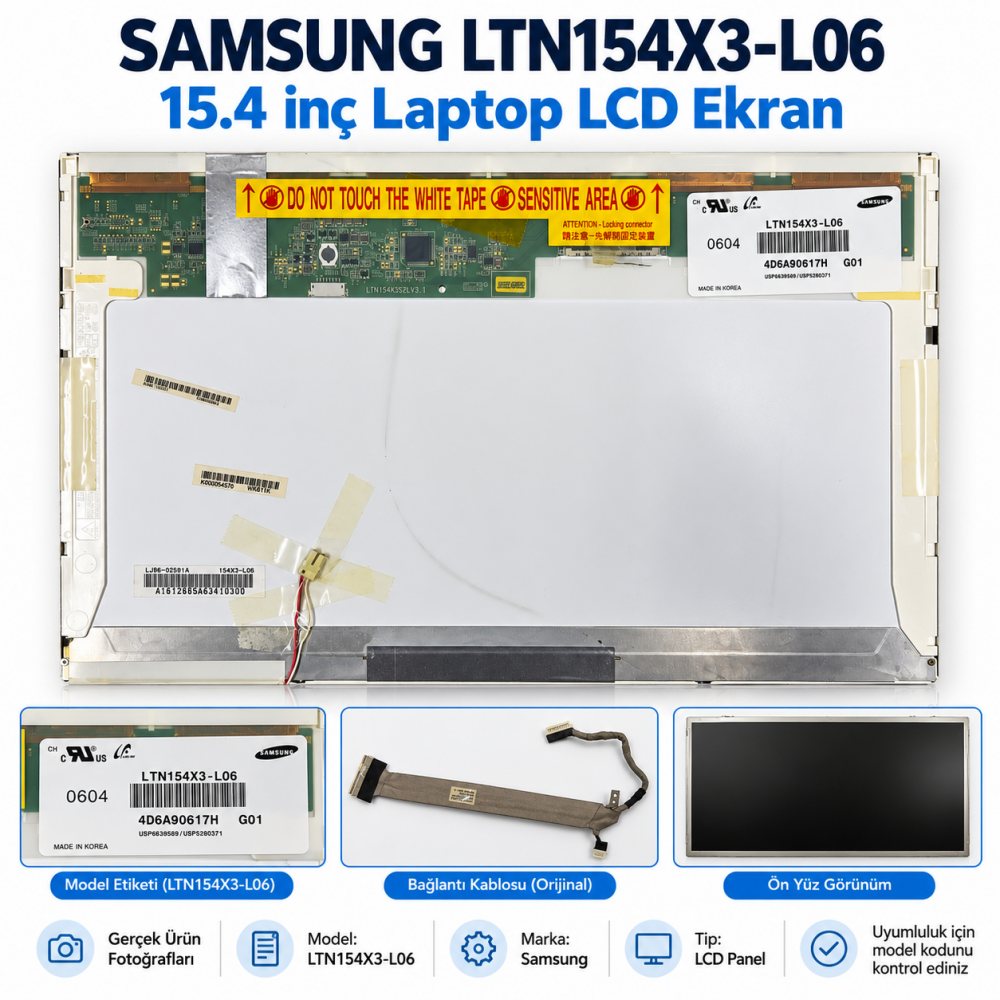 Samsung LTN154X3-L06 15.4 İnç 30 Pin LVDS Laptop LCD Ekran – 2. El – Bilgisayar / Laptop – Laptop LCD Panel / Ekran ürün görseli